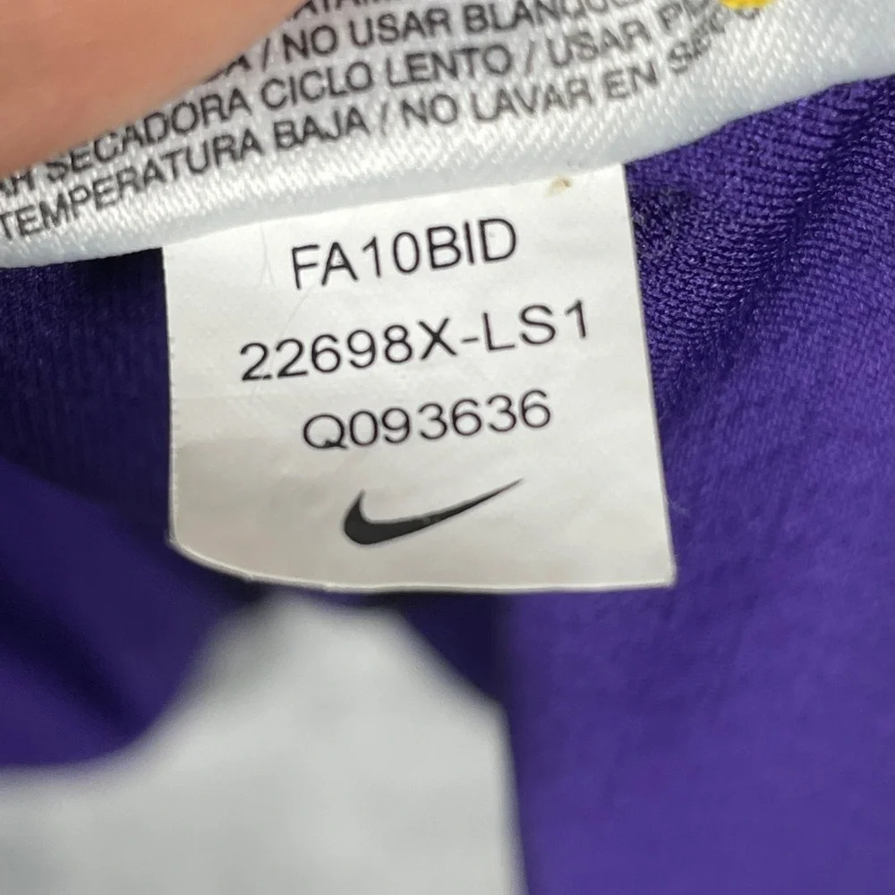Nike Dri-FIT LSU Tigers Polo Shirt Mens XL Purple Yellow 22698X-LS1 NCAA
